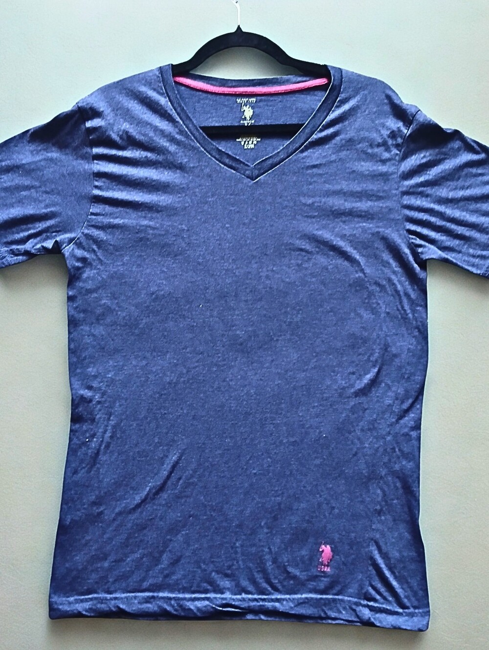 U.S. Polo Assn. V-Neck Short Sleeve Blue T Shirt